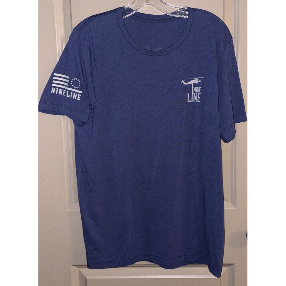 Nine Line Men's L T-Shirt , Short Sleeve, American Flag Logo Sz Medium 39” Chest